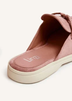 Linzi Alix Pink Faux Suede Slip On Summer Mule