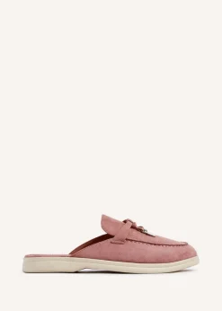 Linzi Alix Pink Faux Suede Slip On Summer Mule