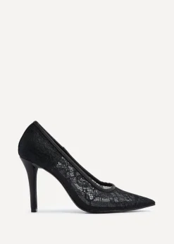 Linzi Alora Black Lace Court Heel