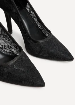 Linzi Alora Black Lace Court Heel
