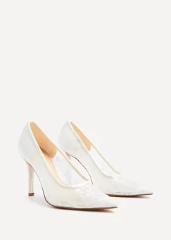 Linzi Alora White Lace Court Heel