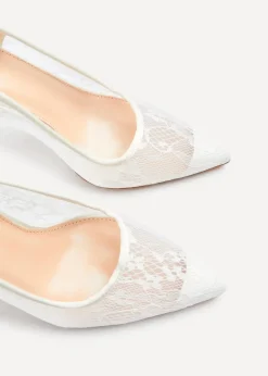 Linzi Alora White Lace Court Heel
