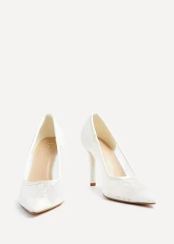 Linzi Alora White Lace Court Heel