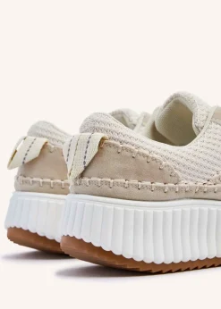 Linzi Aretha Beige Knitted Trainer