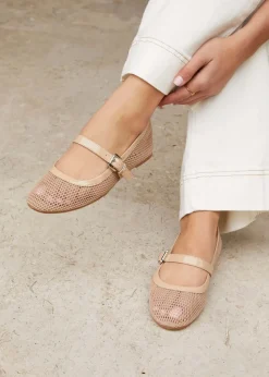 Linzi Arielle Nude Mesh Mary Jane Pump