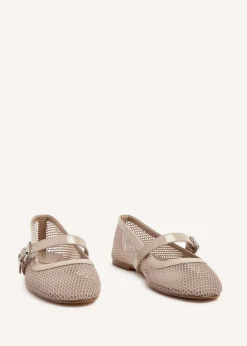 Linzi Arielle Nude Mesh Mary Jane Pump