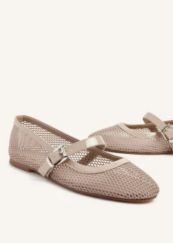 Linzi Arielle Nude Mesh Mary Jane Pump