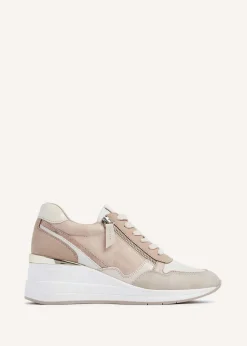 Linzi Aylin Camel Colour Block Wedge Trainer