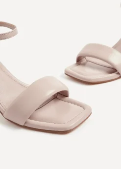 Linzi Balfour Mocha Faux Leather Block Heeled Sandal