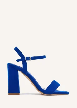 Linzi Beverley Cobalt Faux Suede Block Heeled Sandal