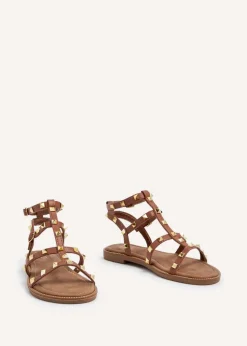 Linzi Billie Tan Studded Gladiator Sandal