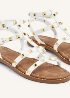 Linzi Billie White Studded Gladiator Sandal