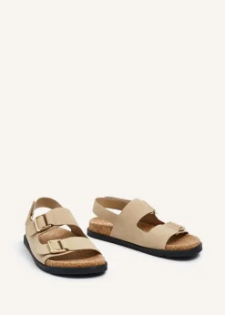 Linzi Bria Sand Faux Nubuck Cork Footbed Sandal