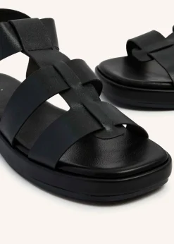 Linzi Camden Black Faux Suede Gladiator Style Sandal