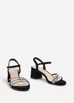 Linzi Carnation Black Suede Open Back Sandal