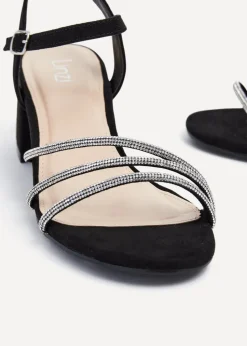 Linzi Carnation Black Suede Open Back Sandal