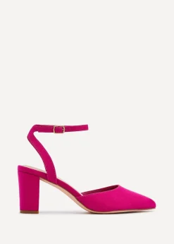 Linzi Carrie Fuchsia Faux Suede Mid Height Court Shoe
