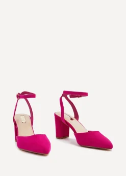 Linzi Carrie Fuchsia Faux Suede Mid Height Court Shoe