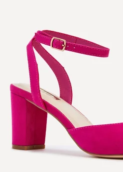 Linzi Carrie Fuchsia Faux Suede Mid Height Court Shoe