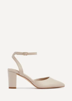 Linzi Carrie Nude Faux Leather Mid Height Court Shoe