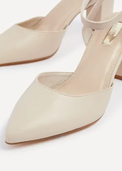 Linzi Carrie Nude Faux Leather Mid Height Court Shoe