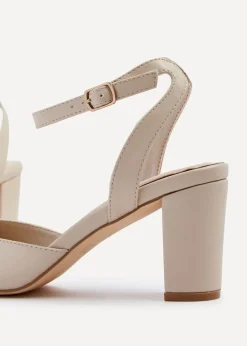 Linzi Carrie Nude Faux Leather Mid Height Court Shoe