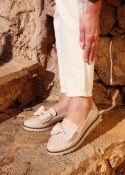 Linzi Cathy Camel Patent Classic Slip On Loafer