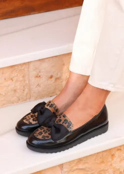 Linzi Cathy Multi Leopard Print Classic Slip On Loafer