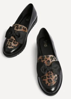 Linzi Cathy Multi Leopard Print Classic Slip On Loafer