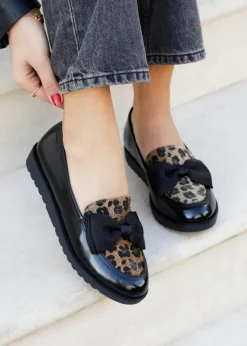 Linzi Cathy Multi Leopard Print Classic Slip On Loafer
