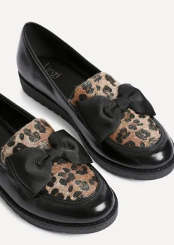 Linzi Cathy Multi Leopard Print Classic Slip On Loafer