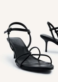 Linzi Charli Black Faux Leather Intertwined Stiletto Heel