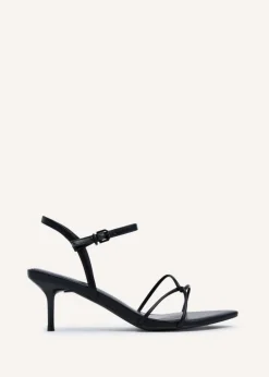 Linzi Charli Black Faux Leather Intertwined Stiletto Heel