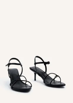 Linzi Charli Black Faux Leather Intertwined Stiletto Heel