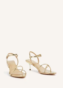 Linzi Charli Gold Chrome Faux Leather Intertwined Stiletto Heel