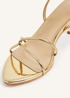 Linzi Charli Gold Chrome Faux Leather Intertwined Stiletto Heel