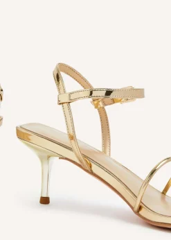 Linzi Charli Gold Chrome Faux Leather Intertwined Stiletto Heel