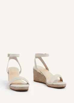 Linzi Chelsea Nude Faux Leather Rope Wedge