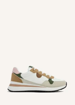 Linzi Clapham Beige Two-Tone Wedged Trainer