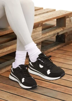 Linzi Clapham Black Two-Tone Wedged Trainer