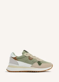 Linzi Clapham Khaki Two-Tone Wedged Trainer