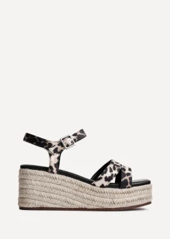 Linzi Contour Leopard Print Flatform Two Part Sandal