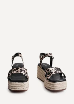 Linzi Contour Leopard Print Flatform Two Part Sandal