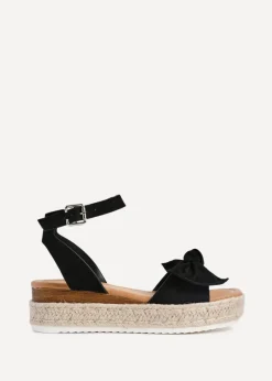 Linzi Cupid Black Flatform Espadrille Inspired Sandal