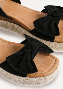 Linzi Cupid Black Flatform Espadrille Inspired Sandal