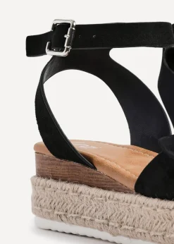 Linzi Cupid Black Flatform Espadrille Inspired Sandal