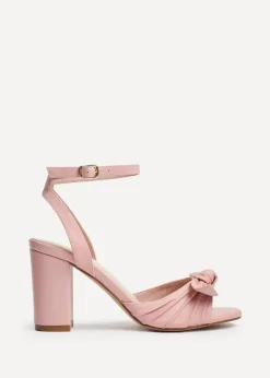 Linzi Darling Dusky Pink Faux Leather Heeled Sandals