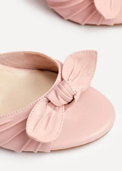 Linzi Darling Dusky Pink Faux Leather Heeled Sandals