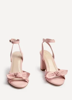 Linzi Darling Dusky Pink Faux Leather Heeled Sandals