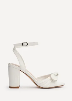 Linzi Darling White Faux Leather Heeled Sandals